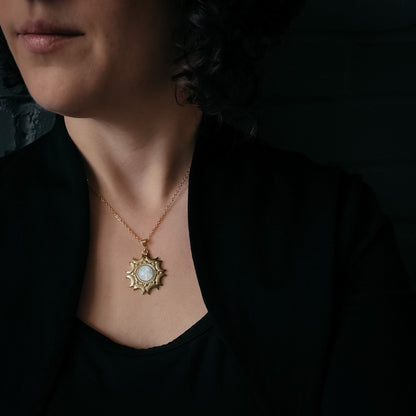 EXCLUSIVE- Lunar Witch Necklace - Rainbow Moonstone Pendant - GIFT ALERT! GIFT ALERT!