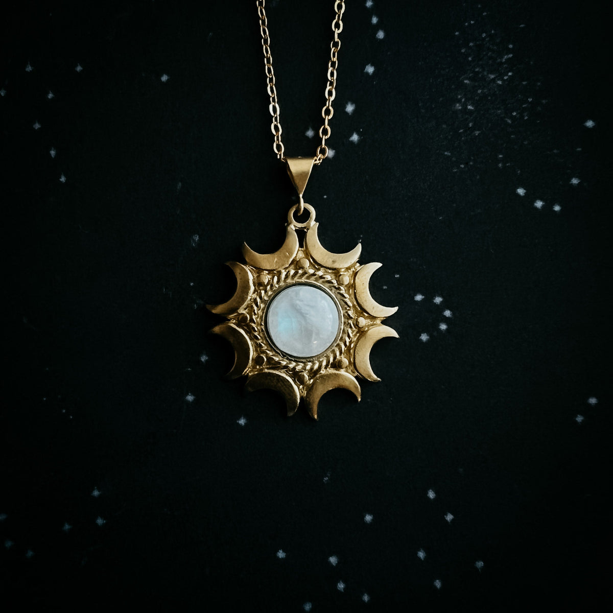 EXCLUSIVE- Lunar Witch Necklace - Rainbow Moonstone Pendant - GIFT ALERT! GIFT ALERT!
