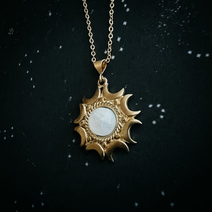 EXCLUSIVE- Lunar Witch Necklace - Rainbow Moonstone Pendant - GIFT ALERT! GIFT ALERT!
