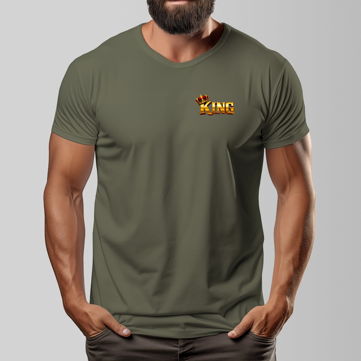 "KING" Unisex O-neck Short Sleeve T-shirt |Cotton