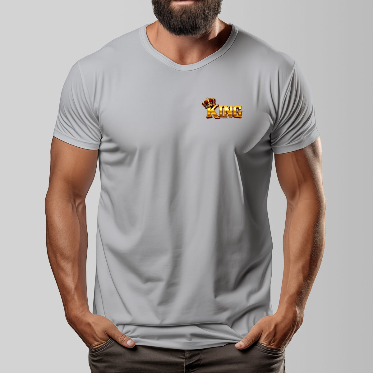 "KING" Unisex O-neck Short Sleeve T-shirt |Cotton