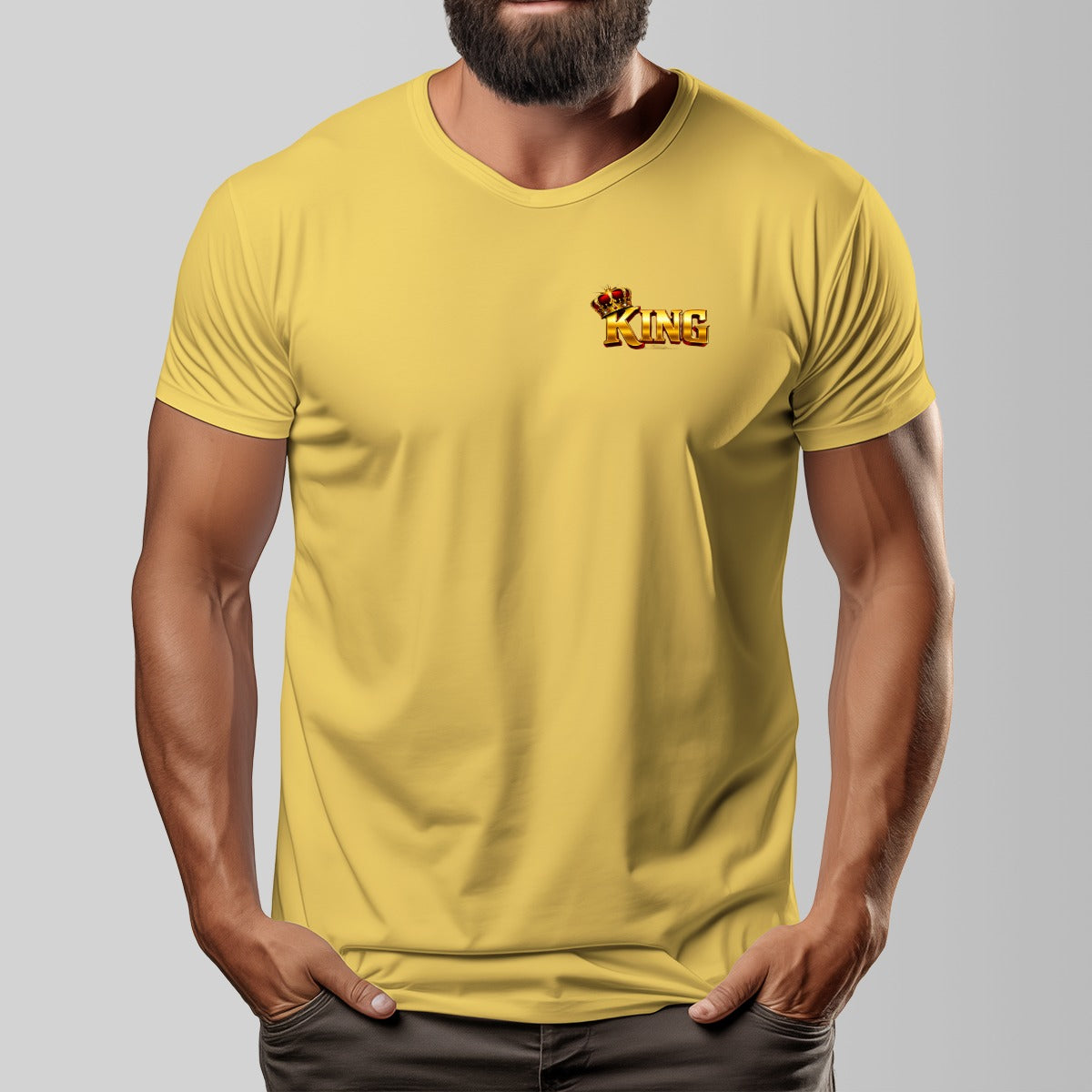 "KING" Unisex O-neck Short Sleeve T-shirt |Cotton