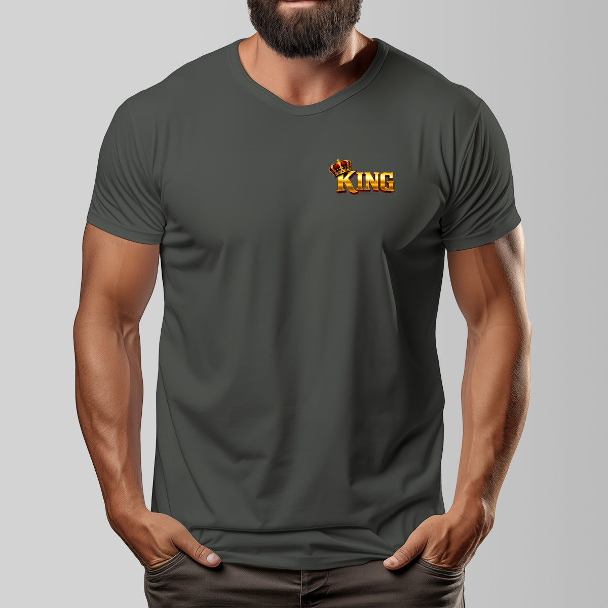 "KING" Unisex O-neck Short Sleeve T-shirt |Cotton