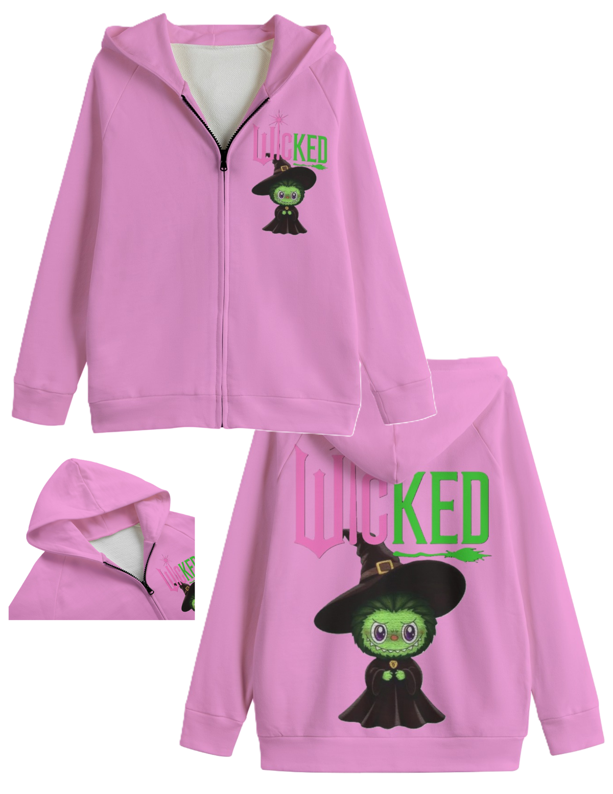 Wicked Labubu Zip Sweater Jacket -KIDS SWEATER JACKET