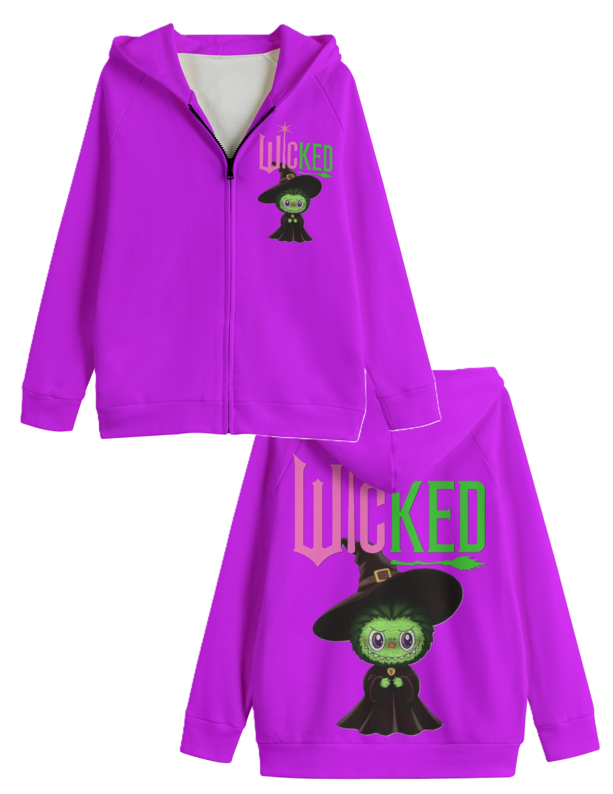 LABUBU WICKED HOODED SWEATER JACKETS - KIDS SWEATER JACKET