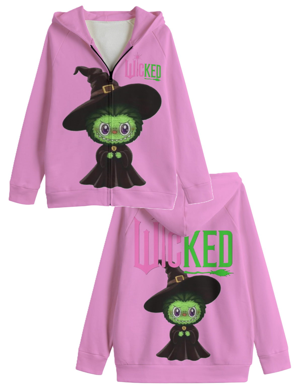 LABUBU WICKED HOODED SWEATER JACKET - KIDS SWEATER JACKET