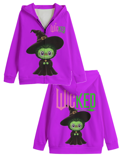 LABUBU WICKED HOODED SWEATER JACKET - KIDS SWEATER JACKET