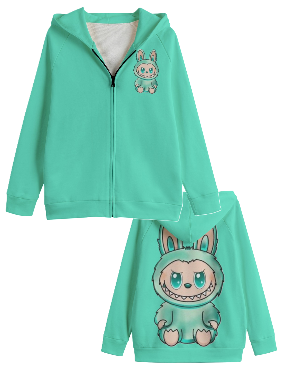 LABUBU HOODED SWEATER JACKETS - KIDS SWEATER JACKET