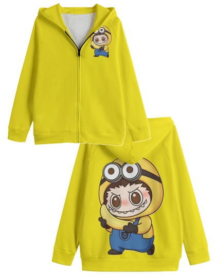 LABUBU MINION HOODED SWEATER JACKETS - KIDS SWEATER JACKET
