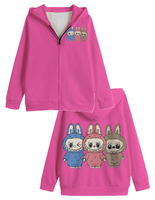 LABUBU HOODED SWEATER JACKETS - KIDS SWEATER JACKET