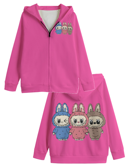 LABUBU HOODED SWEATER JACKETS - KIDS SWEATER JACKET