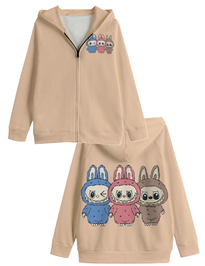 LABUBU HOODED SWEATER JACKETS - KIDS SWEATER JACKET