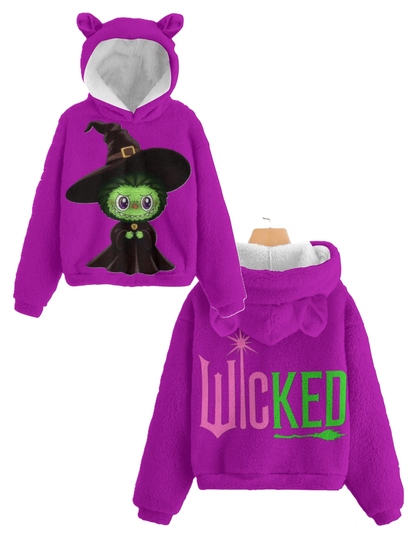 LABUBU WICKED FLEECE HOODIE WITH EARS