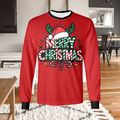 🎄“Resting Grinch Face” Long Sleeve Tee – Men’s Christmas Mischief Shirt - MENS CHRISTMAS SHIRTS  - Men's Long Sleeve T-shirt (GRINCH CHRISTMAS SHIRTS)