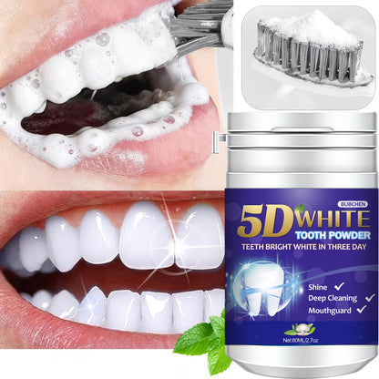 5D Teeth Whitening Powder, Tooth Cleaning Powder, Fresh Mint Flavor, Effective Shine And Deep Cleaning Toothpowder