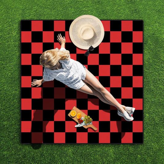 Outdoor Beach/Picnic Blanket Checker Board Design