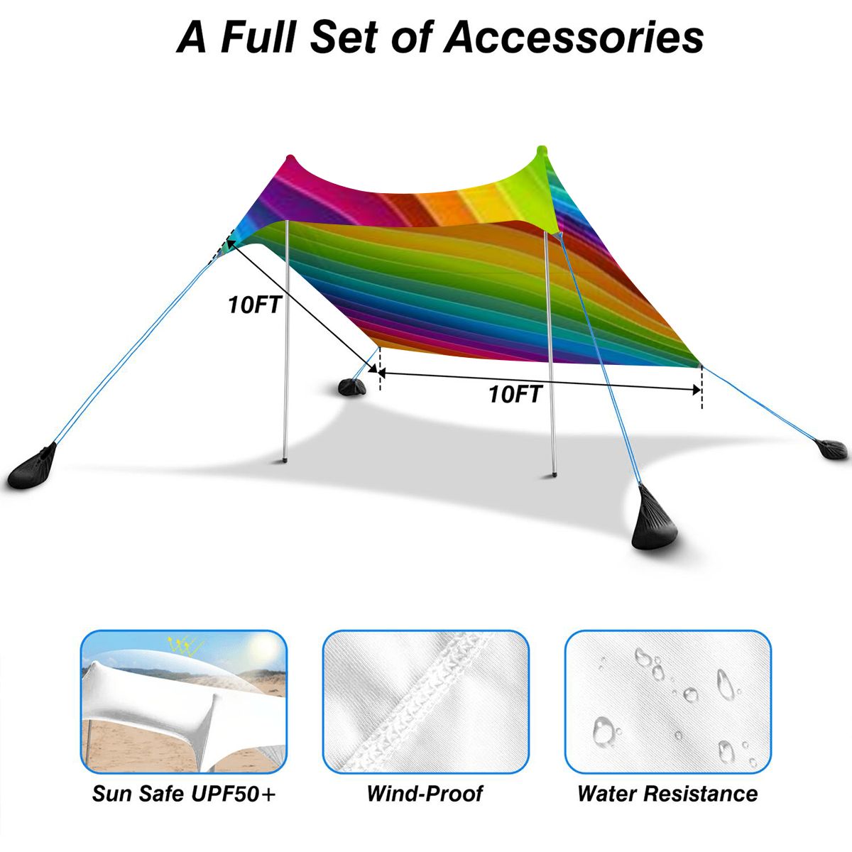 Beach Canopy Rainbow Design -Beach Tent