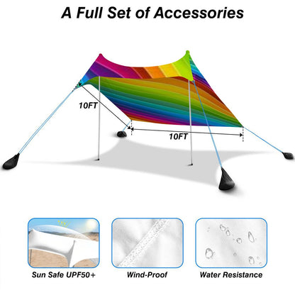 Beach Canopy Rainbow Design -Beach Tent