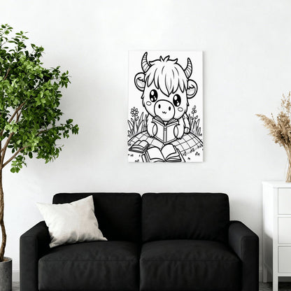 READY TO PAINT Graphic Framed Canvas Painting, Framed Canvas Painting (2:3) (Vertical)