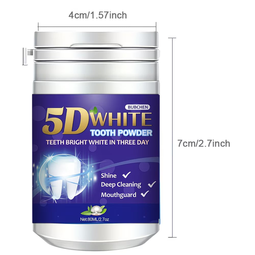 5D Teeth Whitening Powder, Tooth Cleaning Powder, Fresh Mint Flavor, Effective Shine And Deep Cleaning Toothpowder
