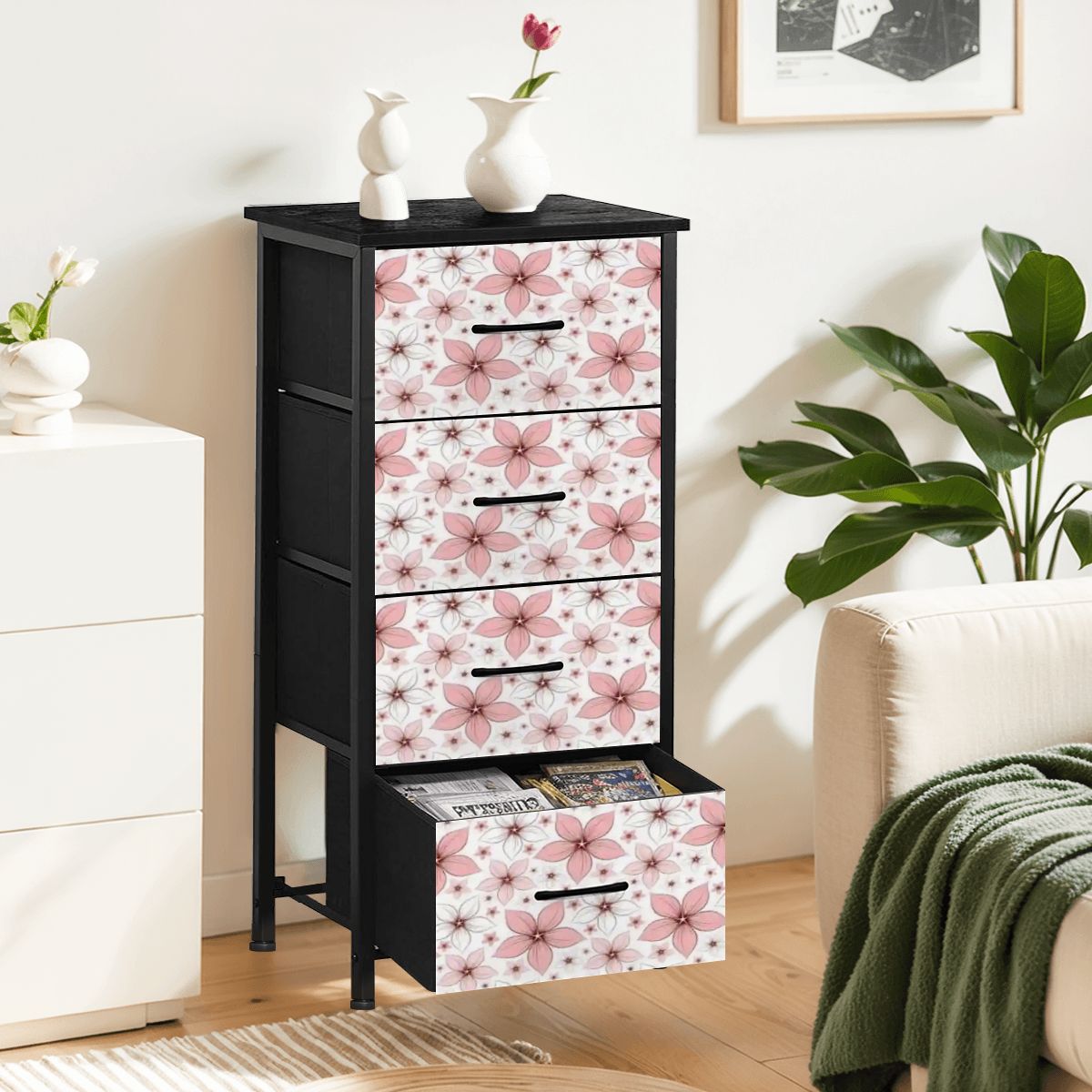 4-Drawer Dresser (Made in USA) Floral Bedroom Dresser