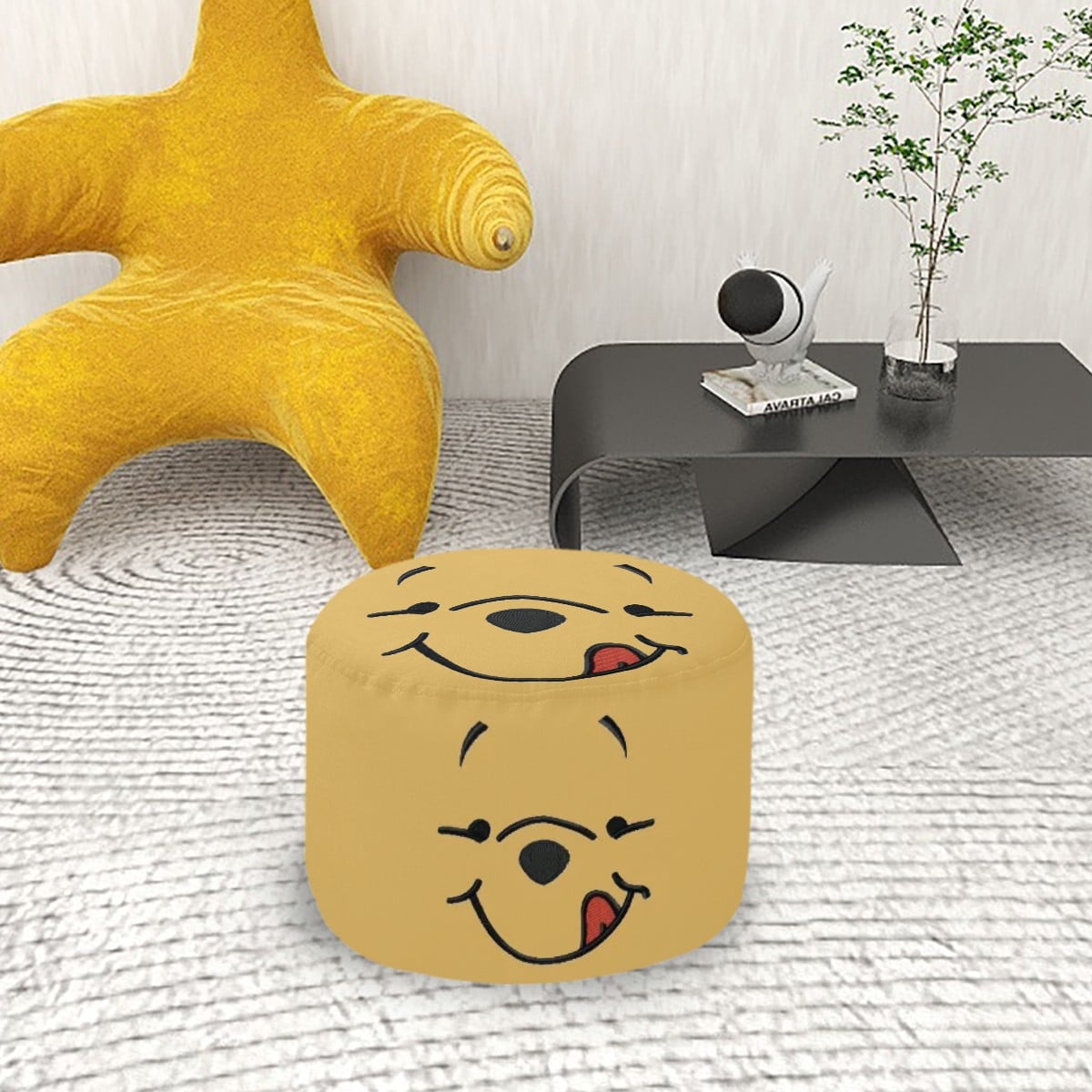 Pooh Bear Ottoman - Round Pouf Ottoman