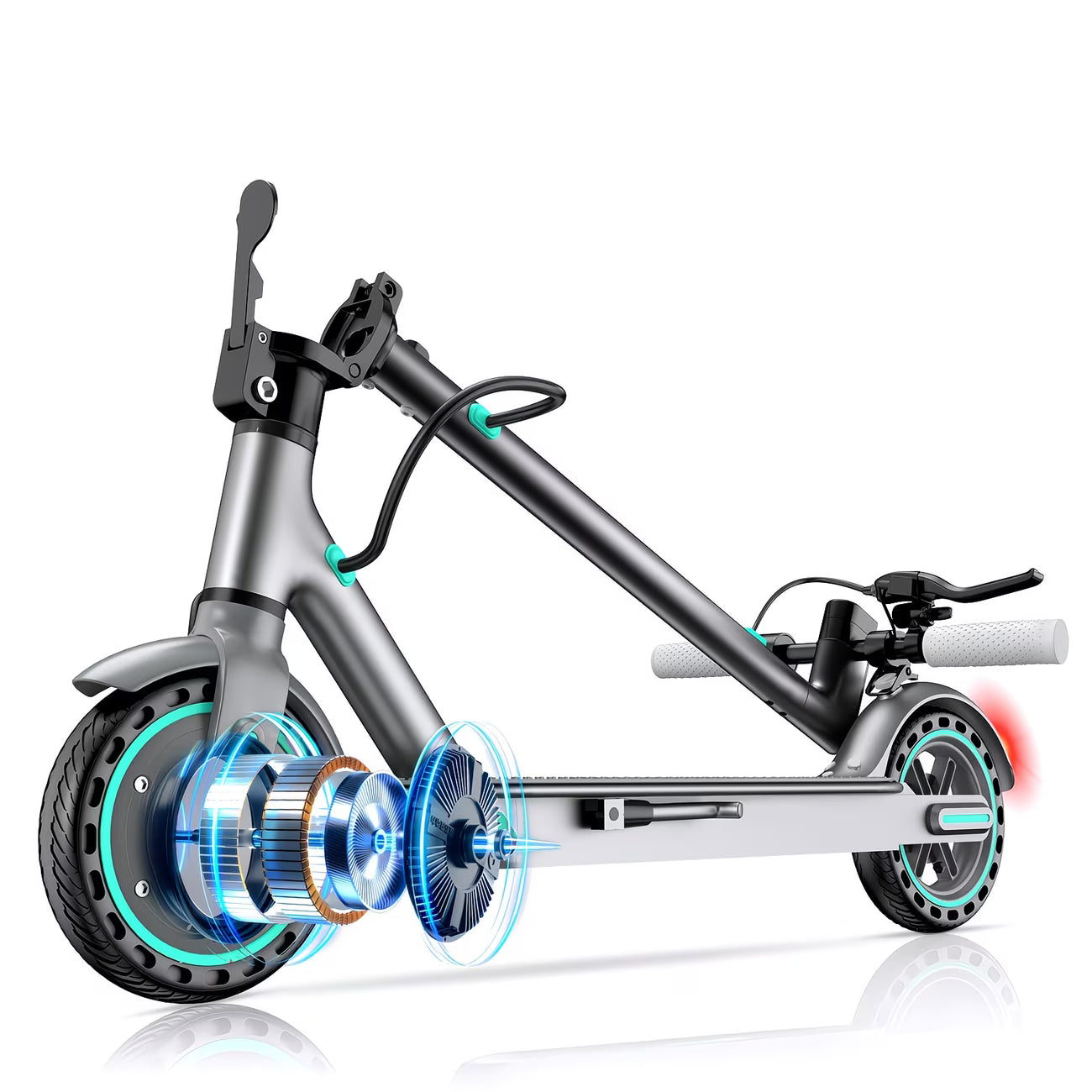 Foldable Electric Scooter 350W Motor, 8.5" Solid Tires, Display, 3-Speed, Large Battery - Portable -Scooter for Urban Commuting, Suitable for Adults