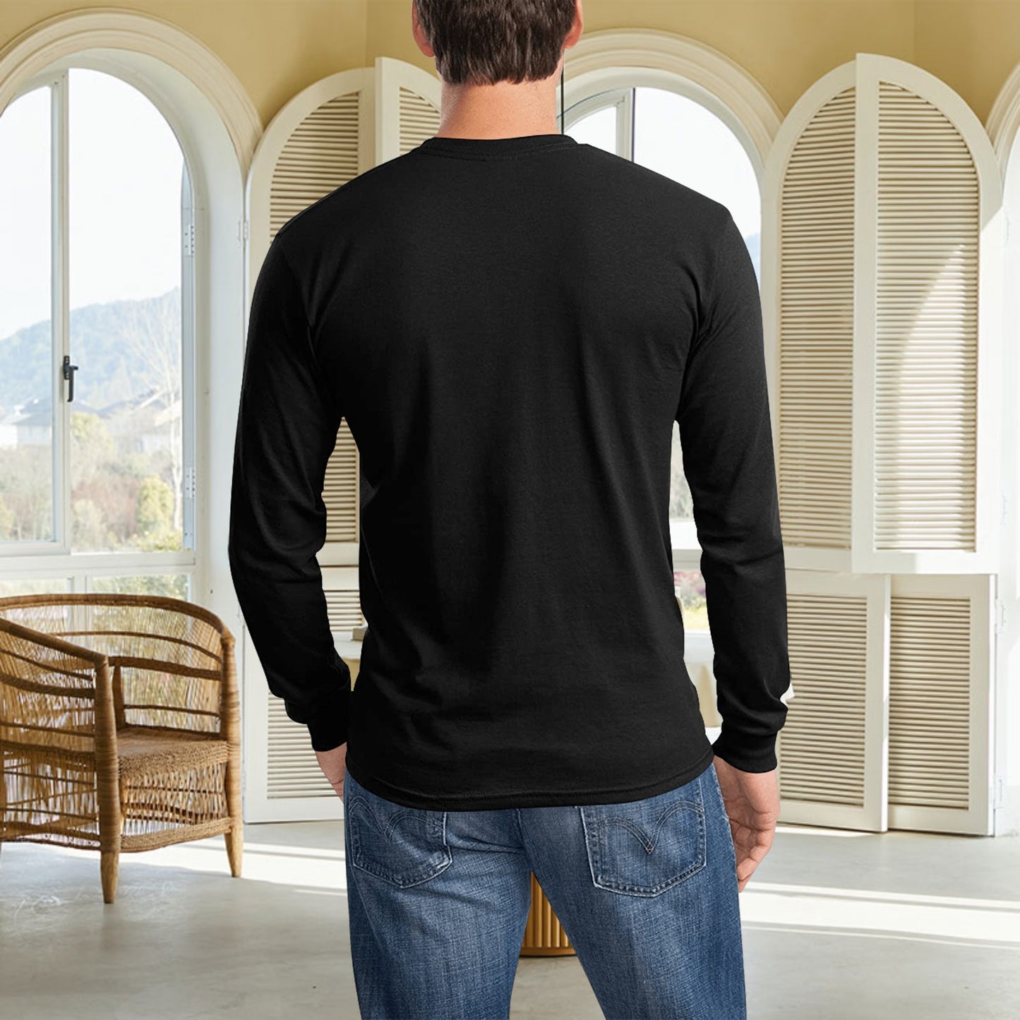 🎄“Resting Grinch Face” Long Sleeve Tee – Men’s Christmas Mischief Shirt - MENS CHRISTMAS SHIRTS  - Men's Long Sleeve T-shirt (GRINCH CHRISTMAS SHIRTS)