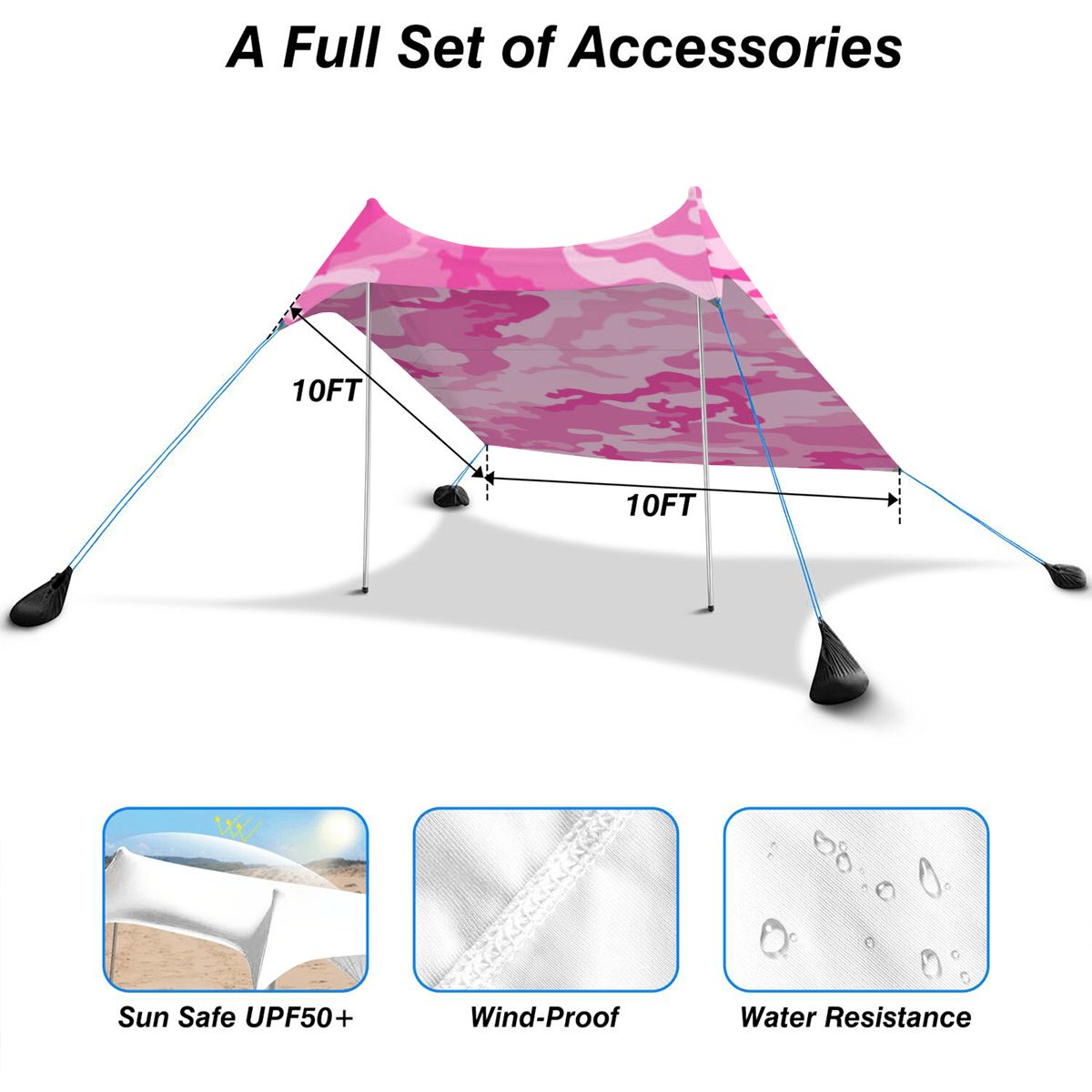 Pink Camo -Beach Canopy/Beach Tent