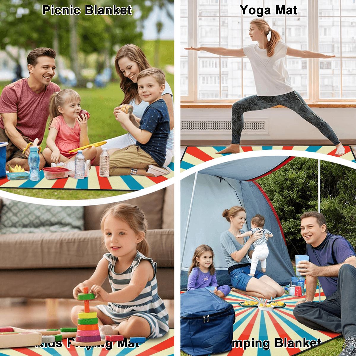 Outdoor Beach/Picnic Blanket - Big Top Circus Design