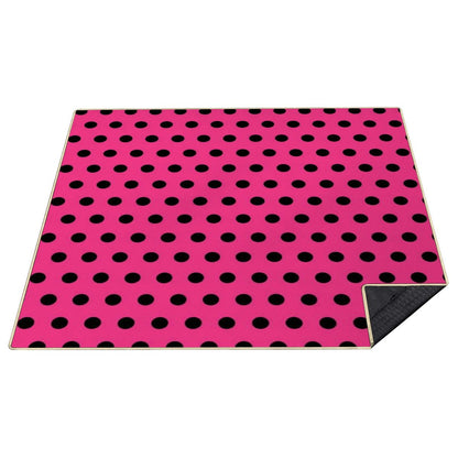 Outdoor Beach/Picnic Blanket Polka Dot Designs (HOT PINK)