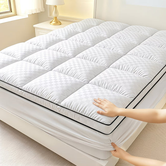 Cool Mattress Protector, Mattress Cover, Quilting Elasticity Stretchable from 8 to 21 Inches Deep Pockets Mattress Pad for Bed, Cool Bedding, The Comfort of The Bedroom, Quilted Design, Closely Fit, Machine-Washable Mattress Protector