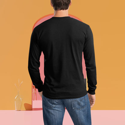 🎄“Resting Grinch Face” Long Sleeve Tee – Men’s Christmas Mischief Shirt - MENS CHRISTMAS SHIRTS  - Men's Long Sleeve T-shirt (GRINCH CHRISTMAS SHIRTS)