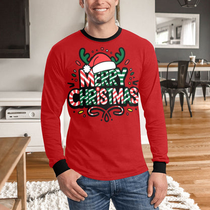 🎄“Resting Grinch Face” Long Sleeve Tee – Men’s Christmas Mischief Shirt - MENS CHRISTMAS SHIRTS  - Men's Long Sleeve T-shirt (GRINCH CHRISTMAS SHIRTS)