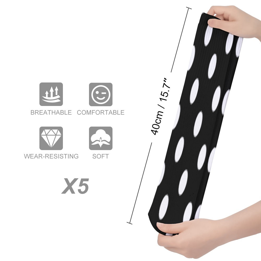The Viral - POLKA DOT BREATHABLE STOCKINGS — PACK OF 5 (SAME PATTERN)