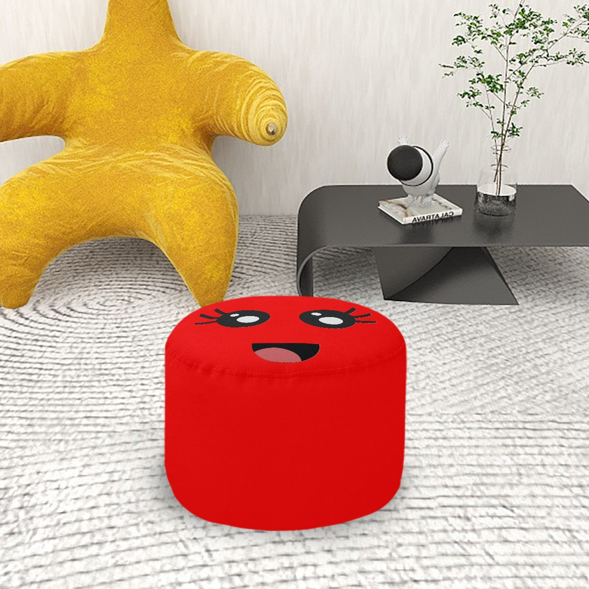Smunchies Face Round Pouf Ottomans