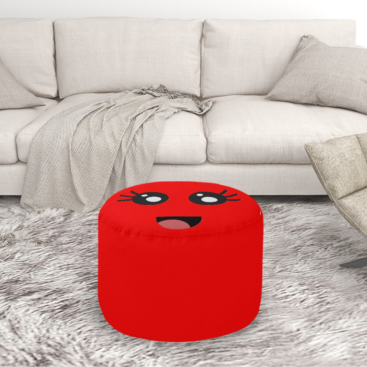 Smunchies Face Round Pouf Ottomans