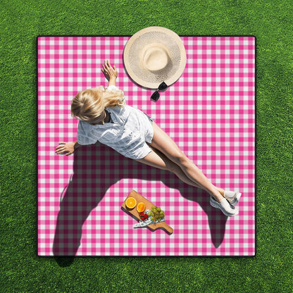 Outdoor Beach/Picnic Blanket (Checker Pink)