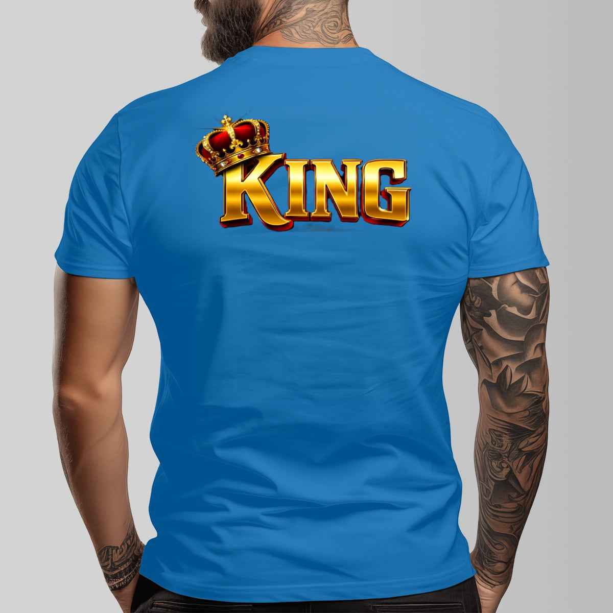 "KING" Unisex O-neck Short Sleeve T-shirt |Cotton