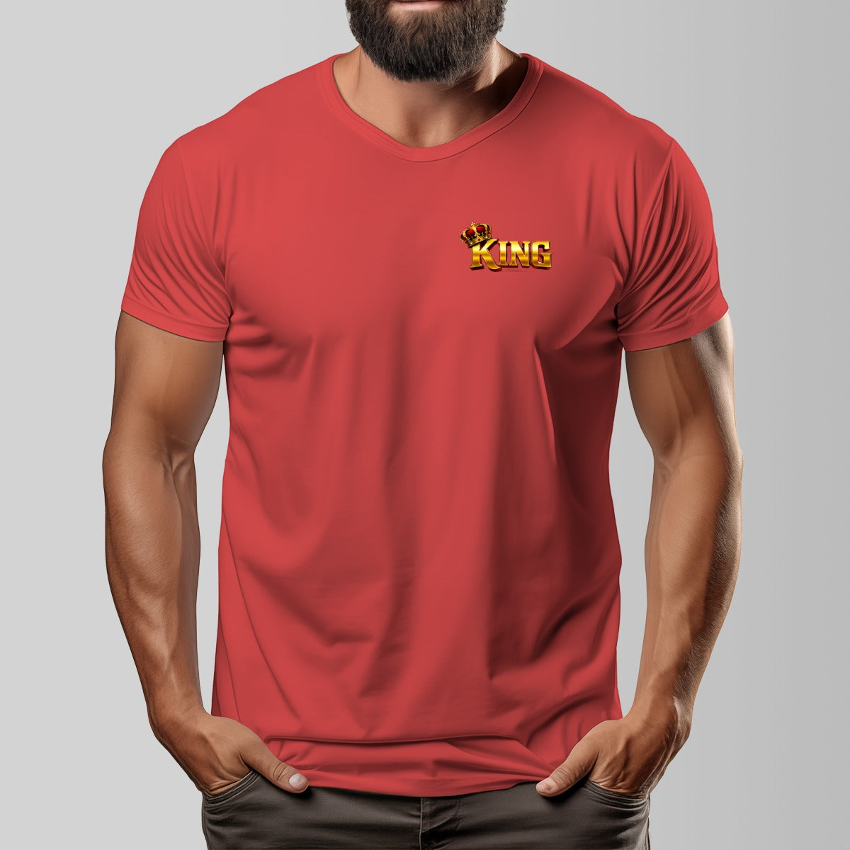 "KING" Unisex O-neck Short Sleeve T-shirt |Cotton