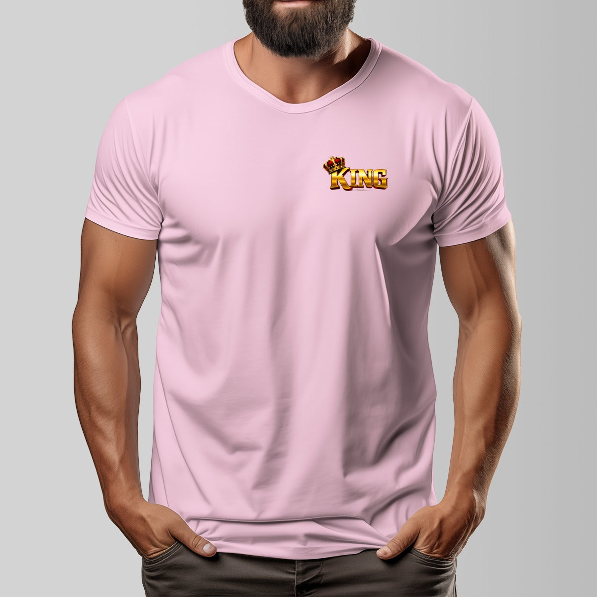 "KING" Unisex O-neck Short Sleeve T-shirt |Cotton
