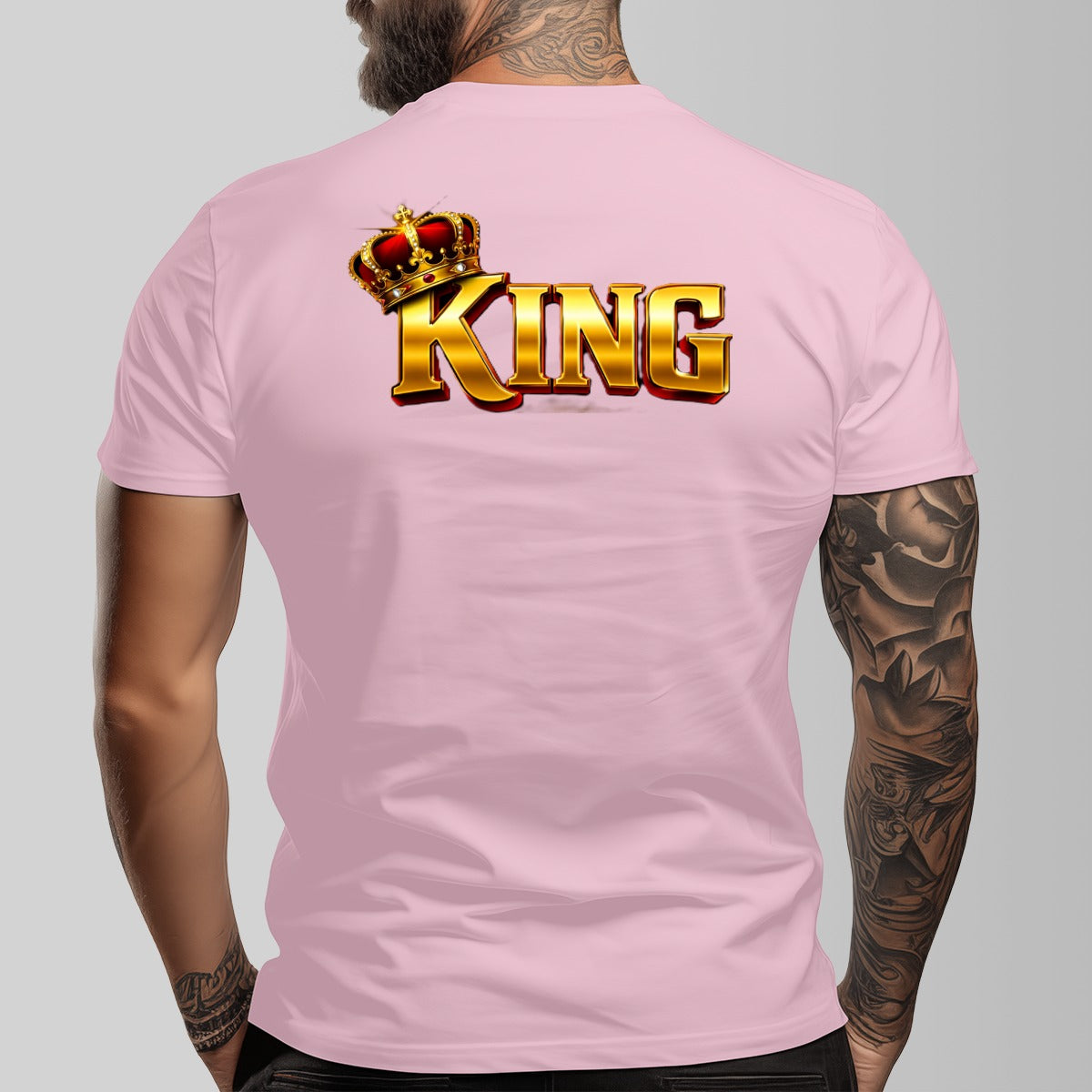 "KING" Unisex O-neck Short Sleeve T-shirt |Cotton