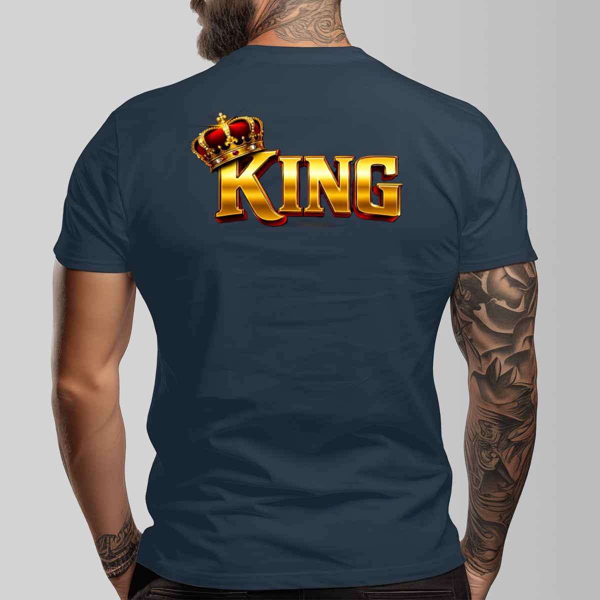 "KING" Unisex O-neck Short Sleeve T-shirt |Cotton